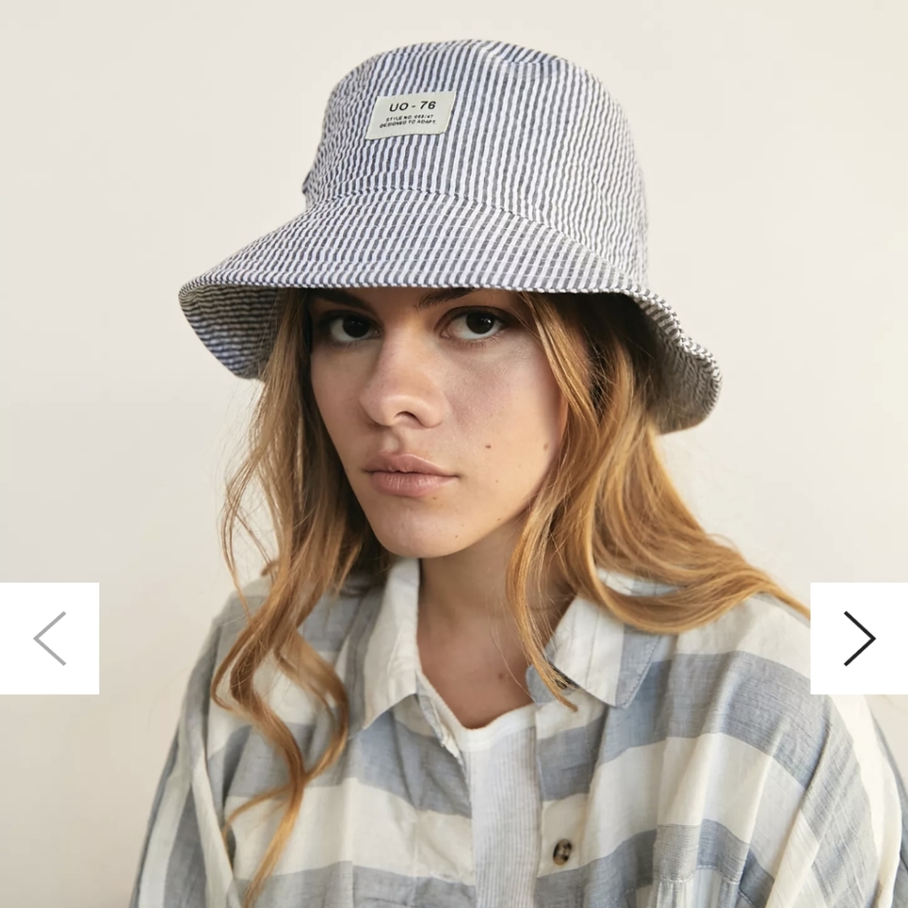 Urban Outfitters Seersucker Bucket Hat